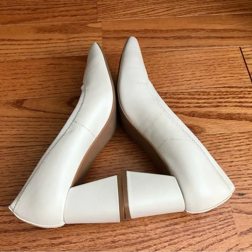 Gentle Souls by Kenneth Cole Dionne Pointed Toe Pumps White Stone Women's 7.5M